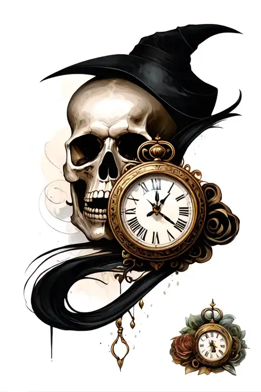 Eye Clock Skull
