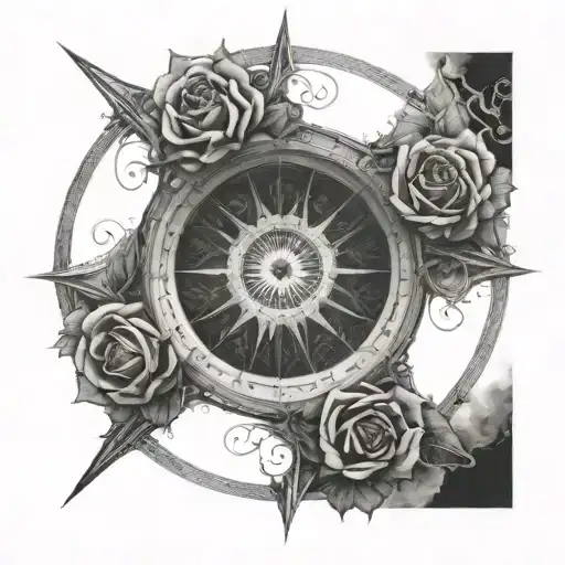 A Unique Interpretation Of A Rose Window Incorporating Elements Of A Figure And Lightning