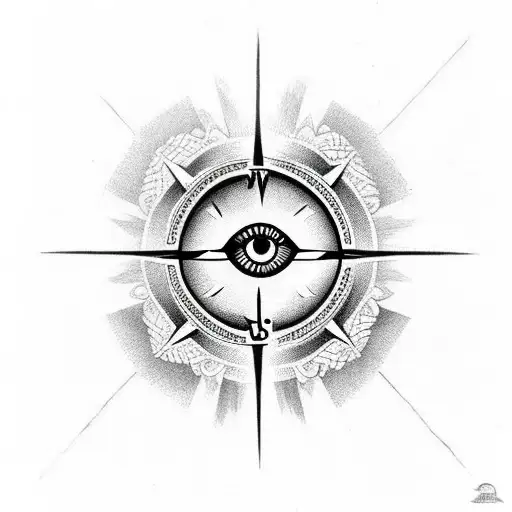 Greek Evil Eye With A Compass