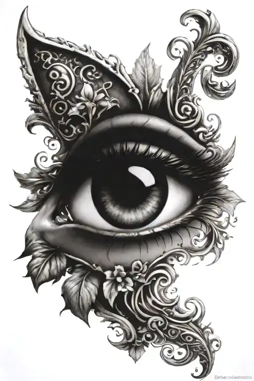 Demon Style Eye And Fleur De Lis