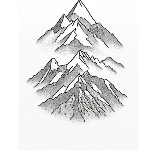 Mountain With Snow Peaks Coming Down To The Ocean