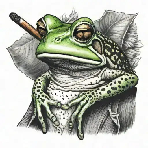Frog With A Cigar Sitting