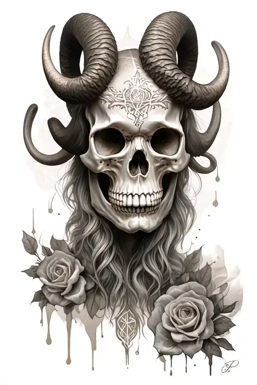 Skull Aries Zodiac