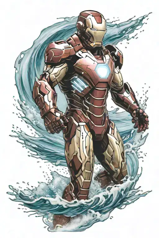 Ironman Triathlon Symbol Incorporated Into An Ocean Scene