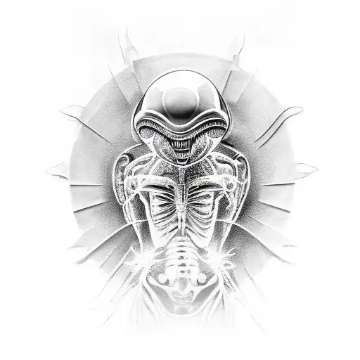 Broken Statue With Alien Inside Of It