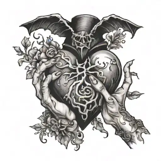 Witchy Hands Holding A Realistic Heart