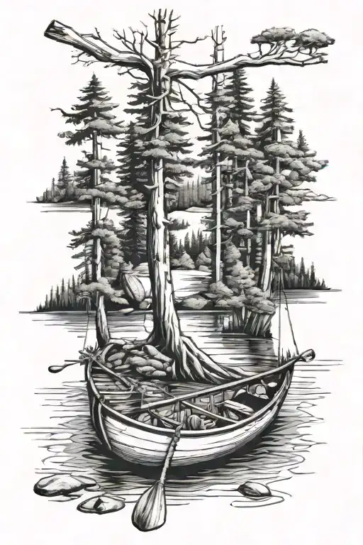 River Mountain Hammock Forest Lake Canoe