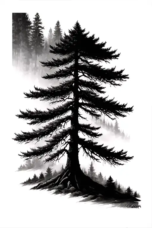 Pine Tree Forest Landscape