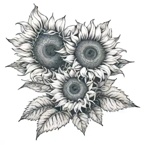Three Sunflower And Hand