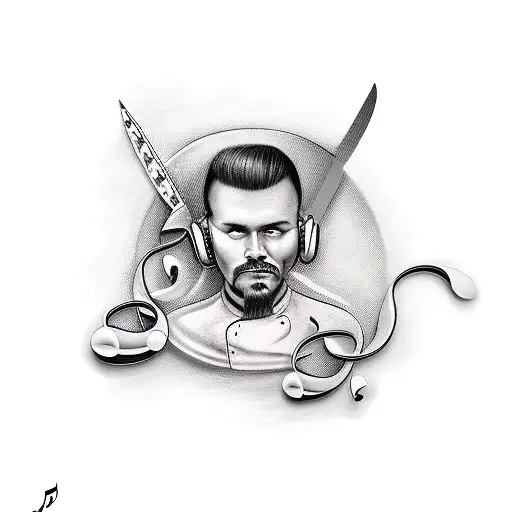 Chef Knife With Music Notes