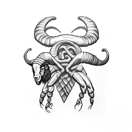 Ram Whith Man And Scorpion