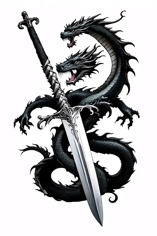 Dragon Wrapped Around Sword