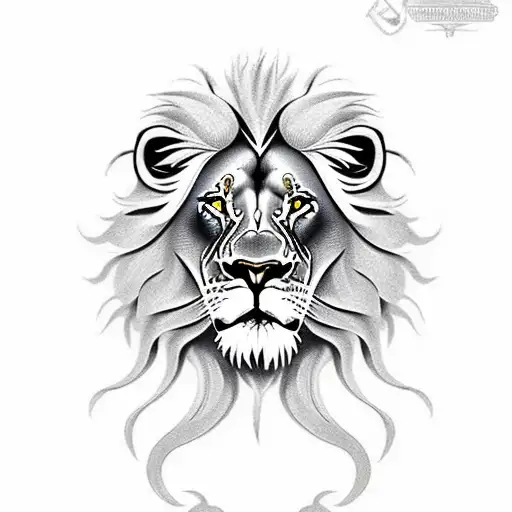 Lion Black And Grey