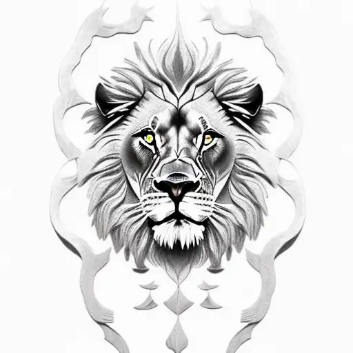 Lion Black And Grey