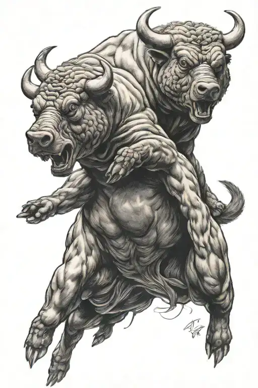 Bull And Bear Fighting