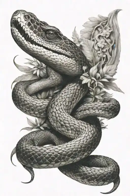 Dinasour And Snake Wrapped