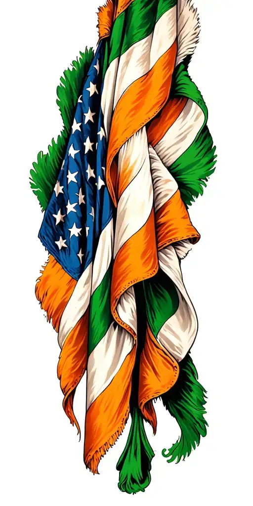 Irish American Flag Intertwined Within