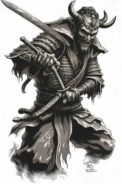 Demon Samurai With Sword
