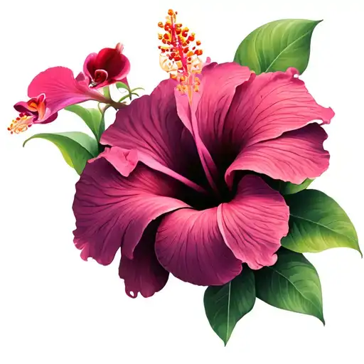 Hibiscus Flower And Orchid Flower