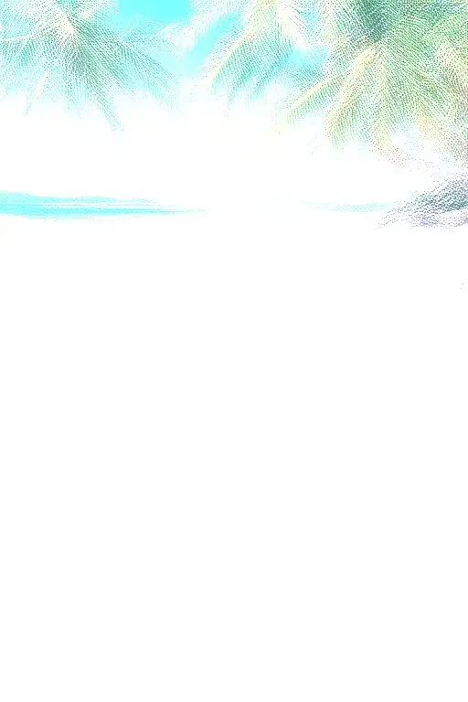 3 Footsteps In The Sand On A Beach With Canary Palm Trees