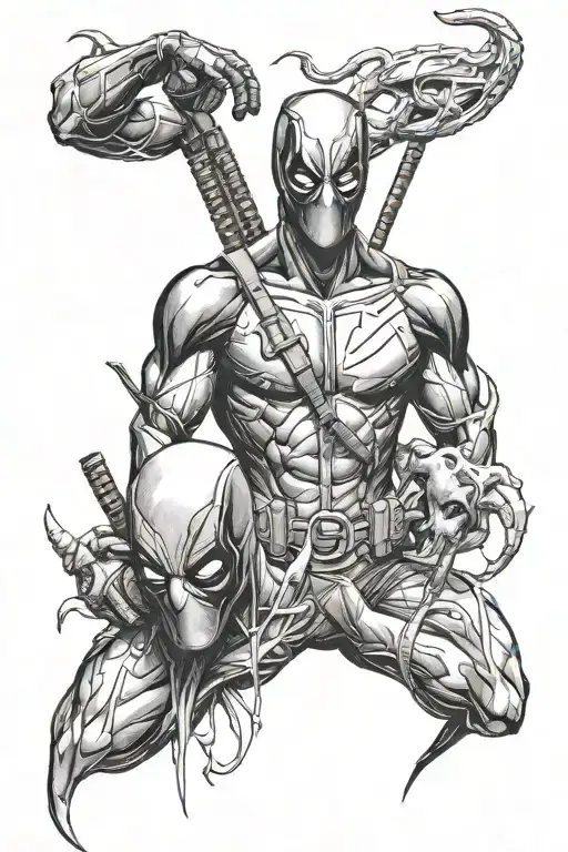 Deadpool And Venom Symbols