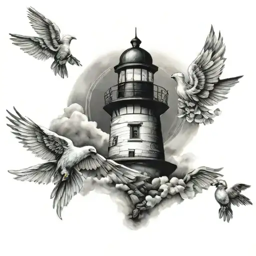 Lighthouse With Angels