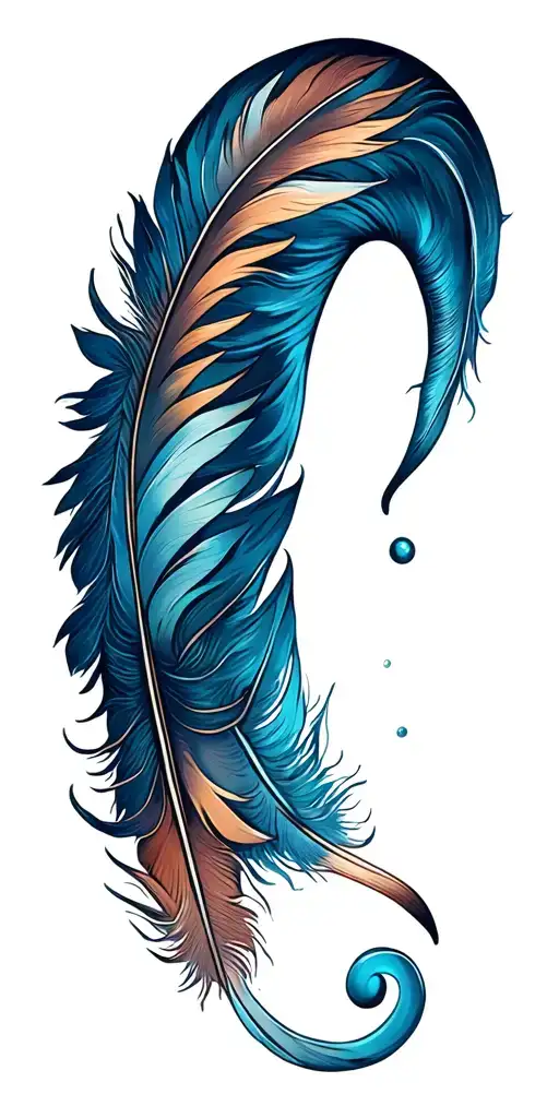 Semi Colon And Falling Feathers