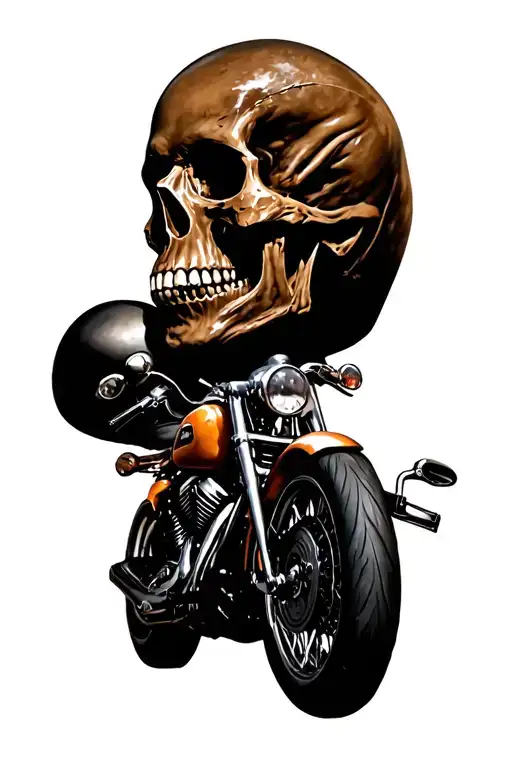 Skull And Motorcycle
