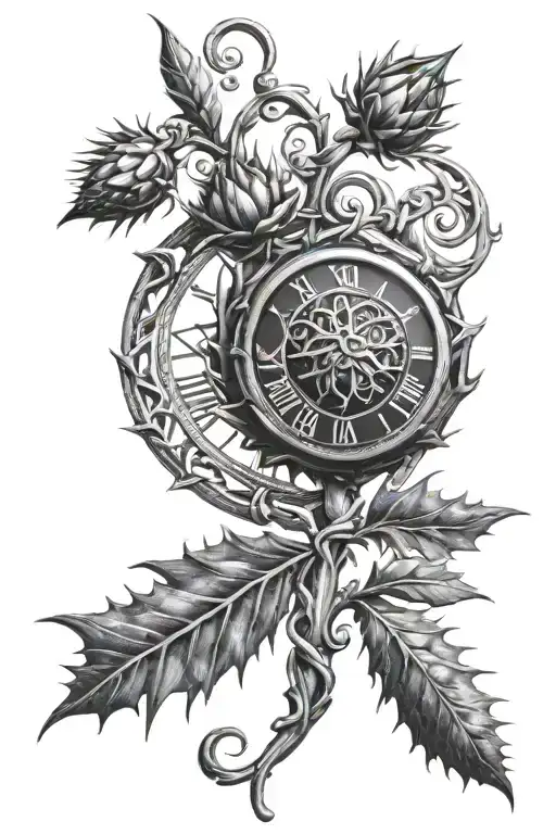Thistle Clock Celtic Knot