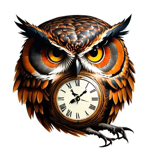 Owl With Clock