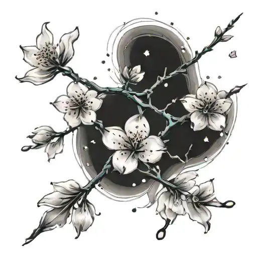 A Constellation Of Sagittarius Formed By Cherry Blossom Petals