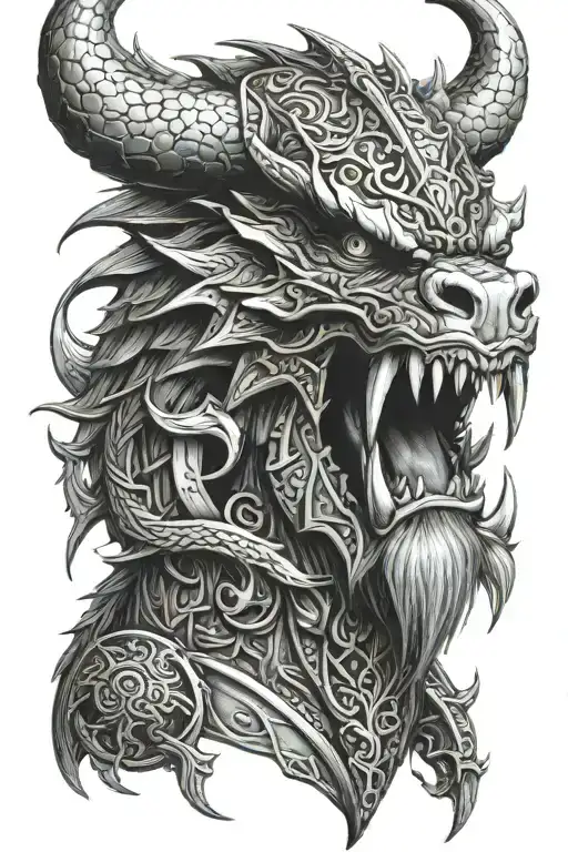 Viking Dragon Ship Head