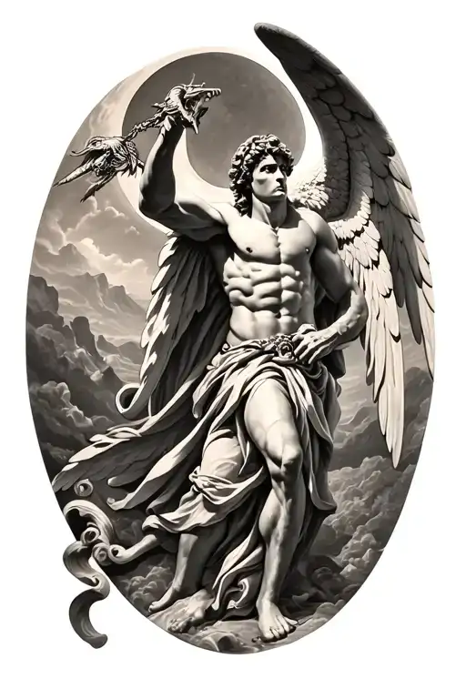 Saint Michael Archangel Defeating Evil