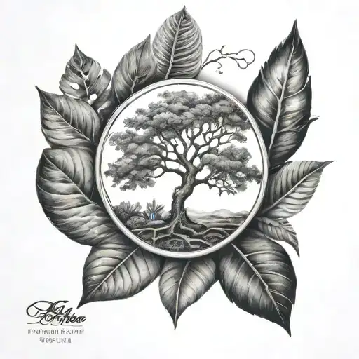 Rich Tree Of Life With Small House Plants