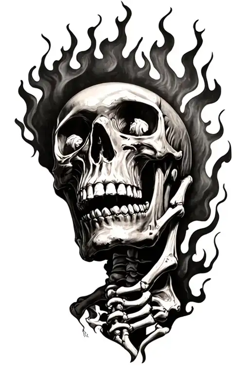 Skeleton Suffering Burning
