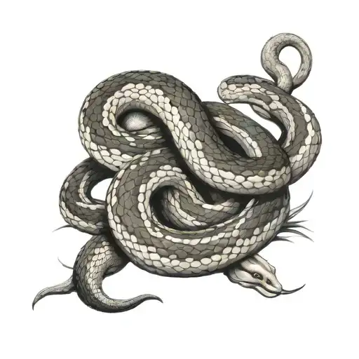 Snake Coiled Around The Leg