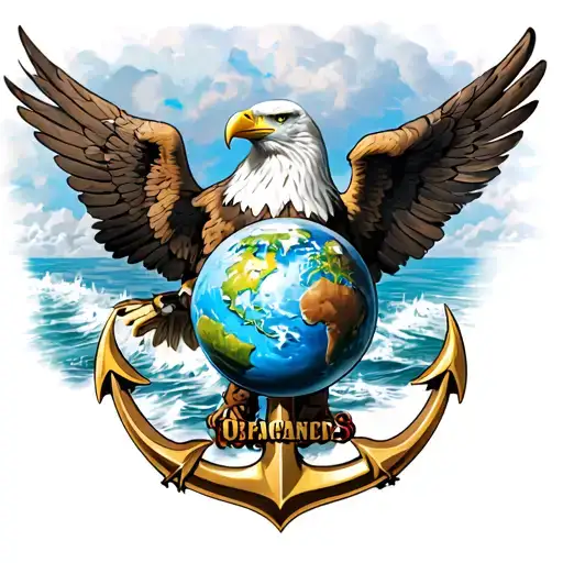 Bald Eagle With Globe And An Anchor