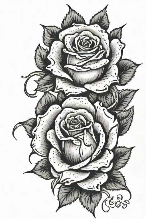 Sibling Tattoo With The Year 2003 In The Shape Of A Rose Intertwined