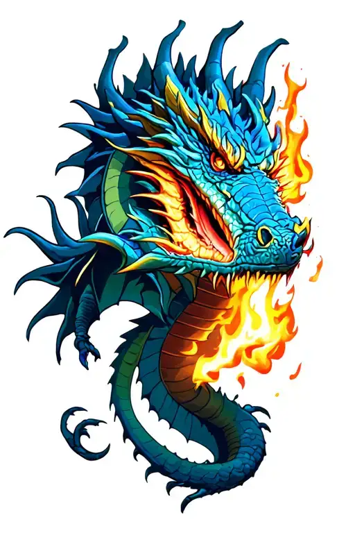 Dragon Breathing Fire Onto A Baking Oven