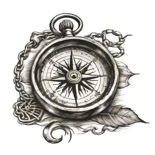 Small Compass On Road Leading Them Through Life