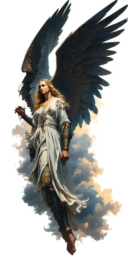 Warrior Angel In A Storm Clouds
