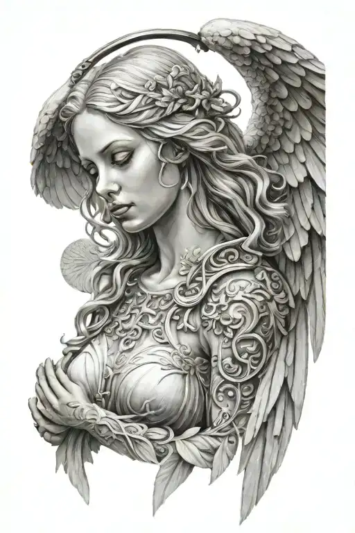 White Angel With Wings Beutiful Religon Pretty Face