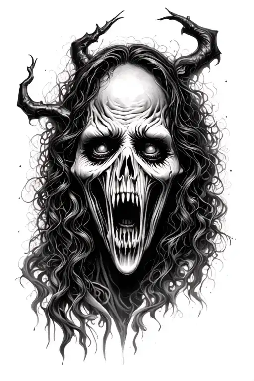 I Want Tatto Like A Ghost Rakshash And Look Scary In Forearm Long Size