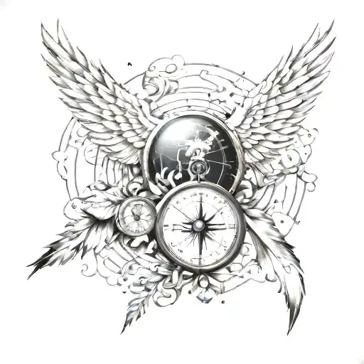 Sleeve Map Compass And Phoenix