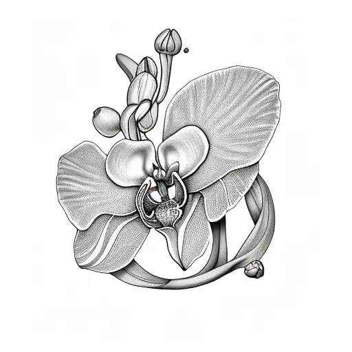 Xray Orchid With Red