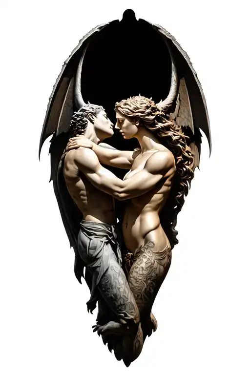 Gargoyle Embracing A Lover