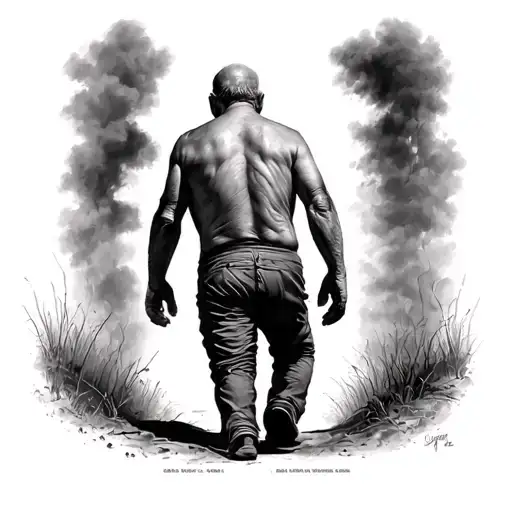 Sad Father Walking Away He Was Strong