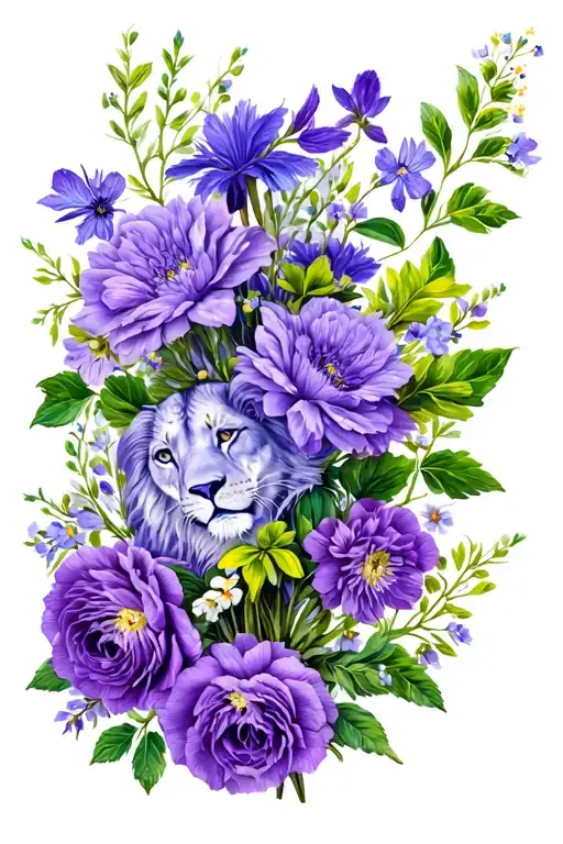 Violet Bouquet With Leo Zodiac Sign