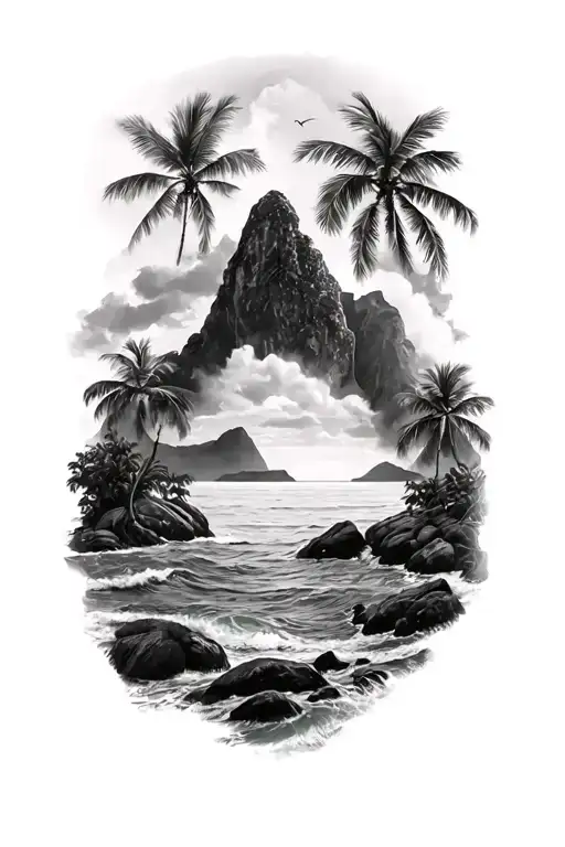 Black And White Island Reunion Island Island
