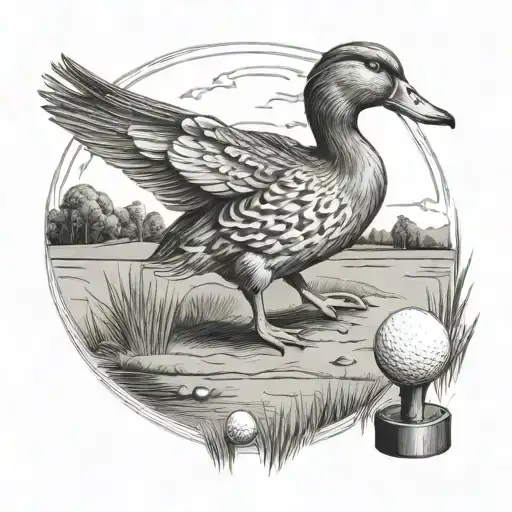 Duck Playing Golf